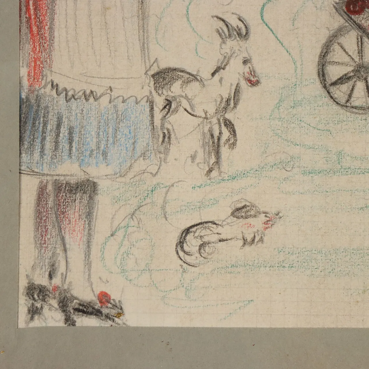 Drawing by Edoardo Giordano, pencil on paper, early 20th century 7