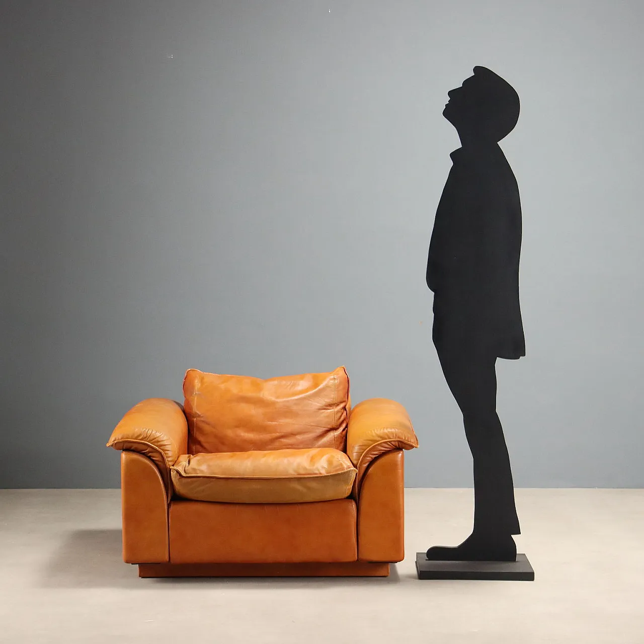 Pair of leather armchairs, 1970s 2
