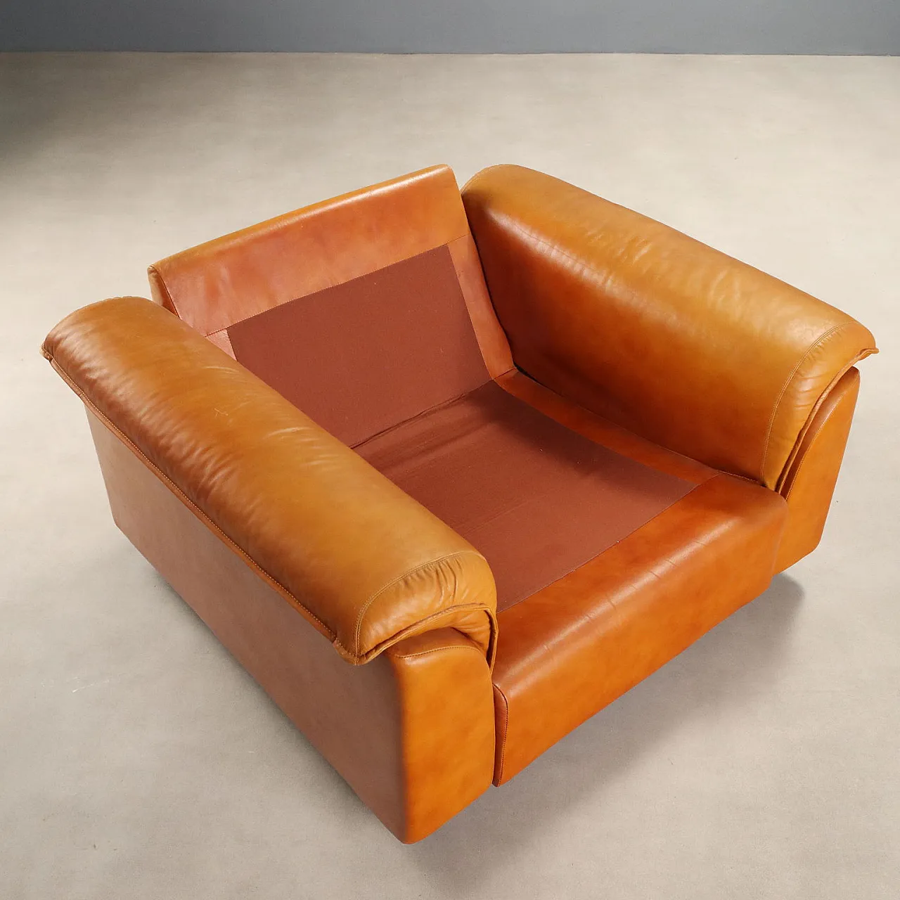 Pair of leather armchairs, 1970s 6