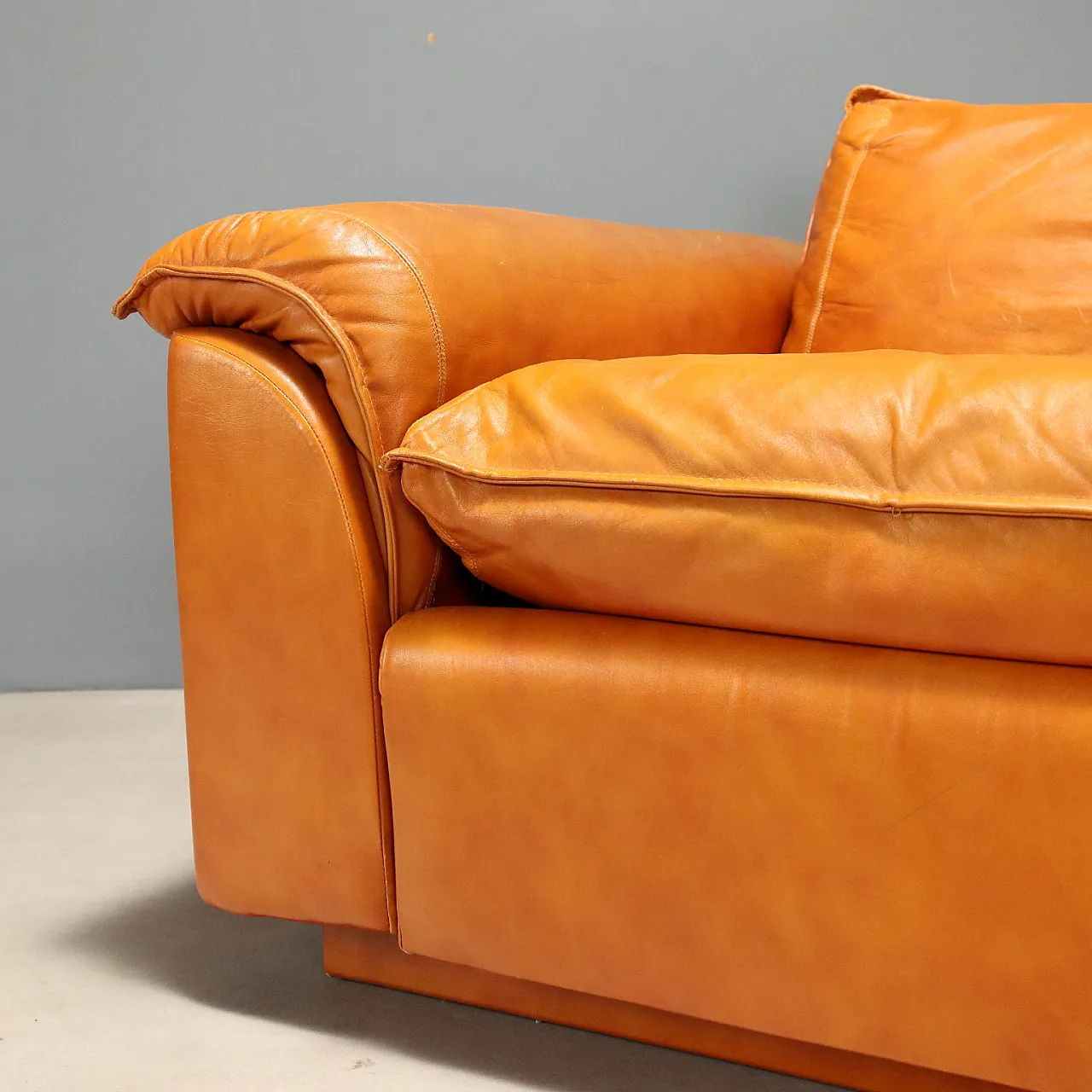 Pair of leather armchairs, 1970s 8