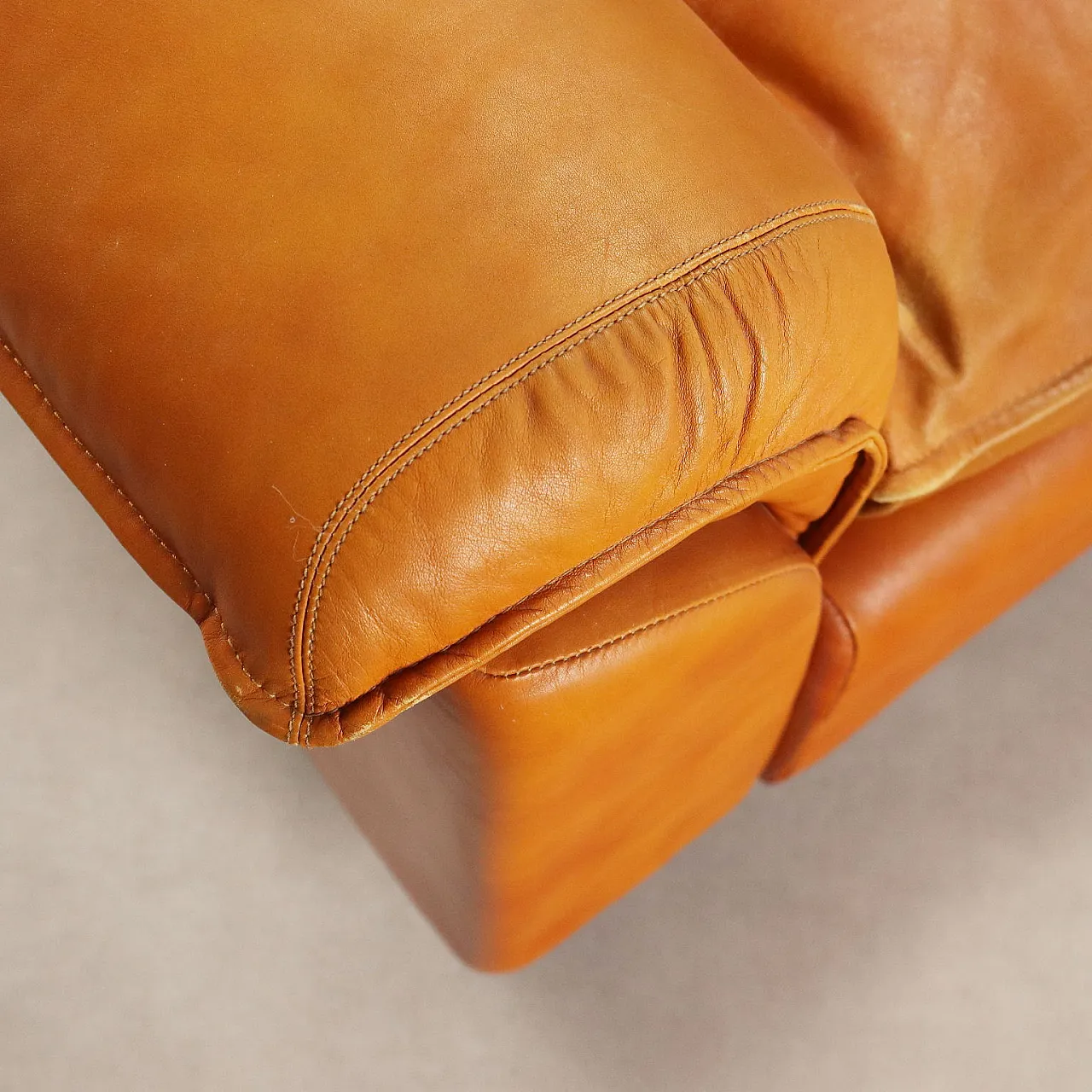 Pair of leather armchairs, 1970s 9