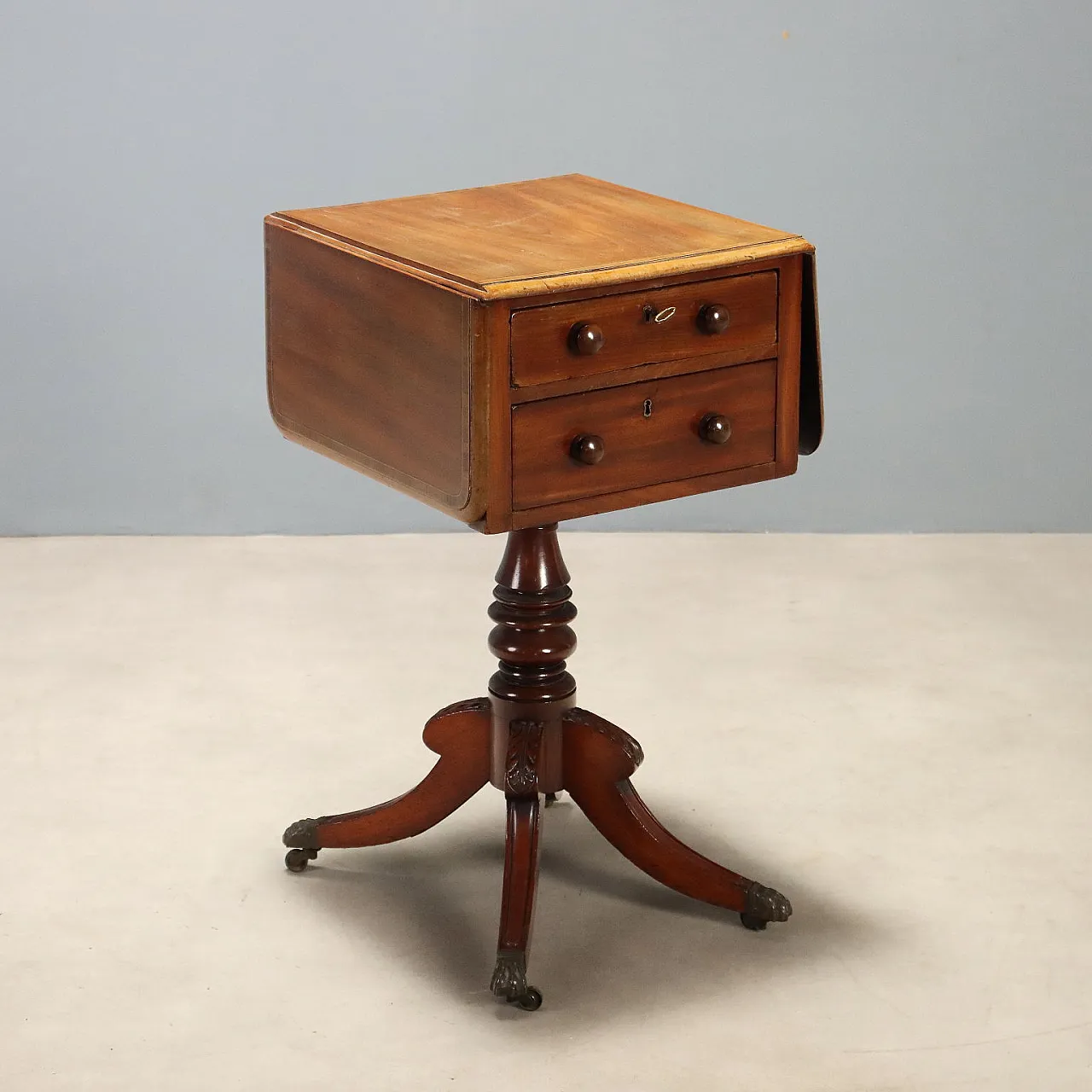 Mahogany center table with slats, 19th century 1
