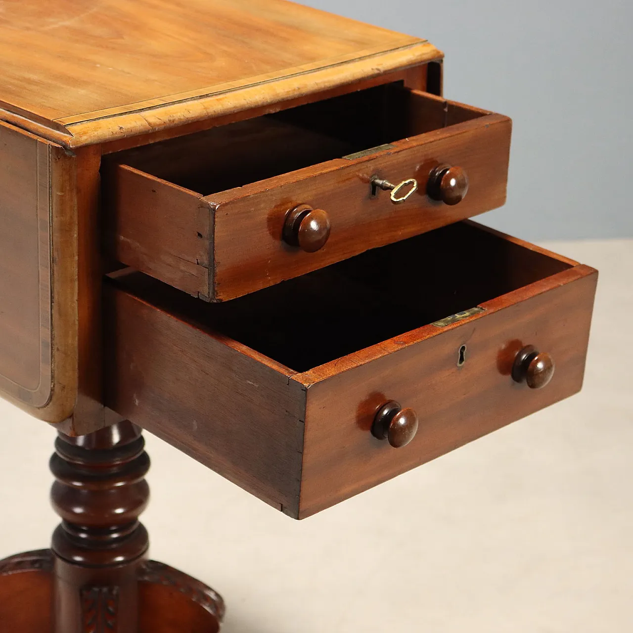 Mahogany center table with slats, 19th century 3