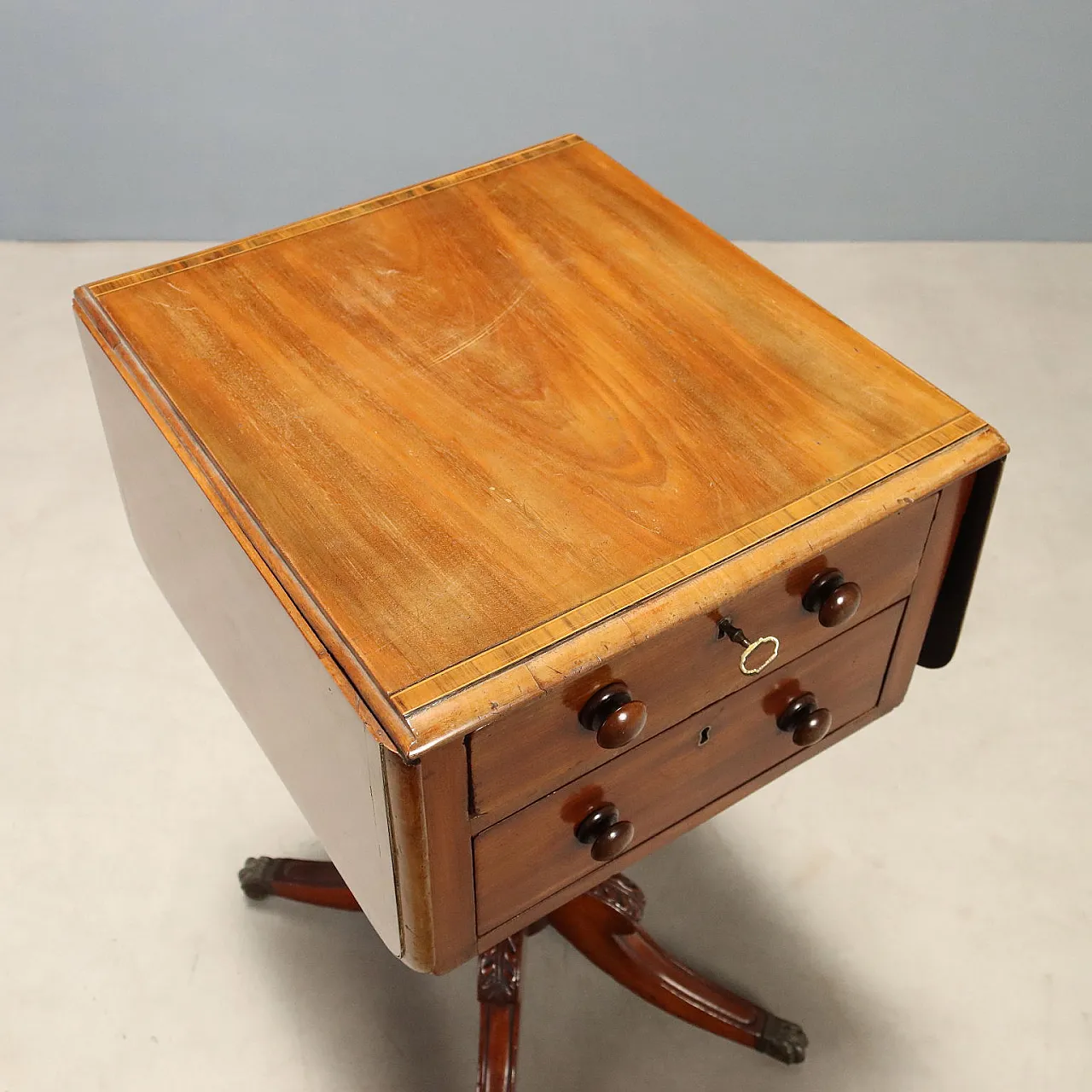 Mahogany center table with slats, 19th century 8