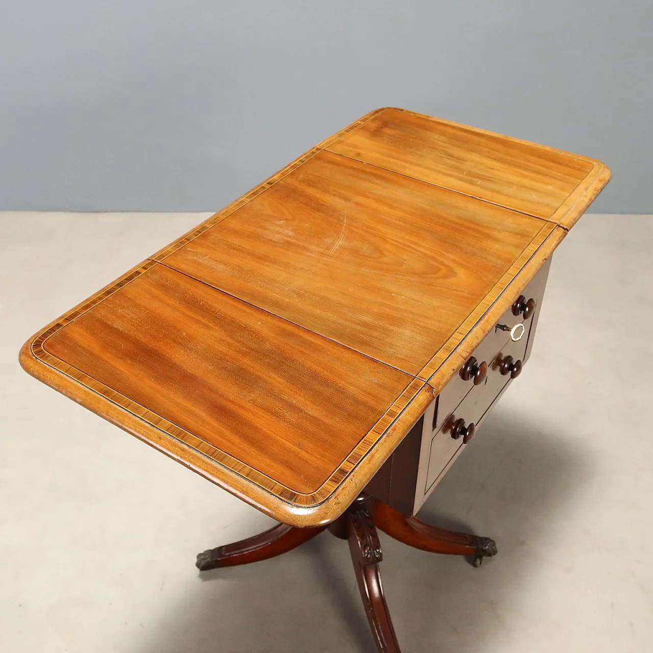 Mahogany center table with slats, 19th century 9