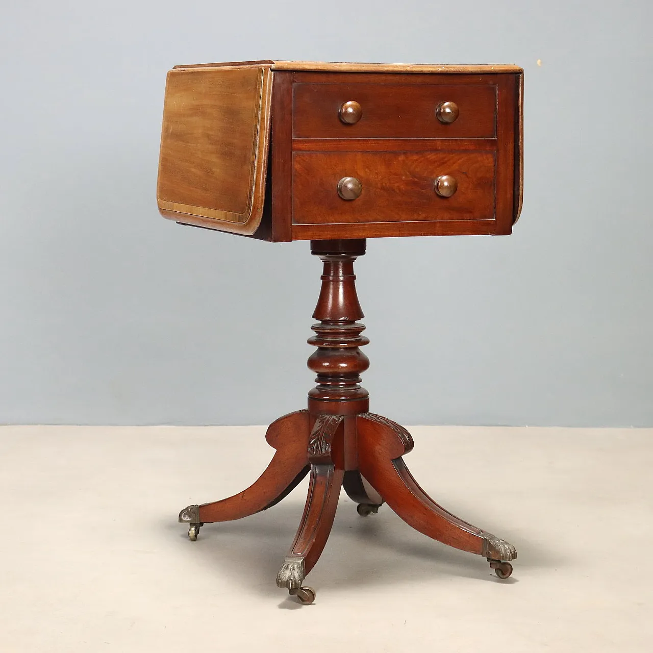 Mahogany center table with slats, 19th century 10