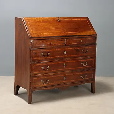 Walnut flap with maple and Bois de Rose threads, 18th century