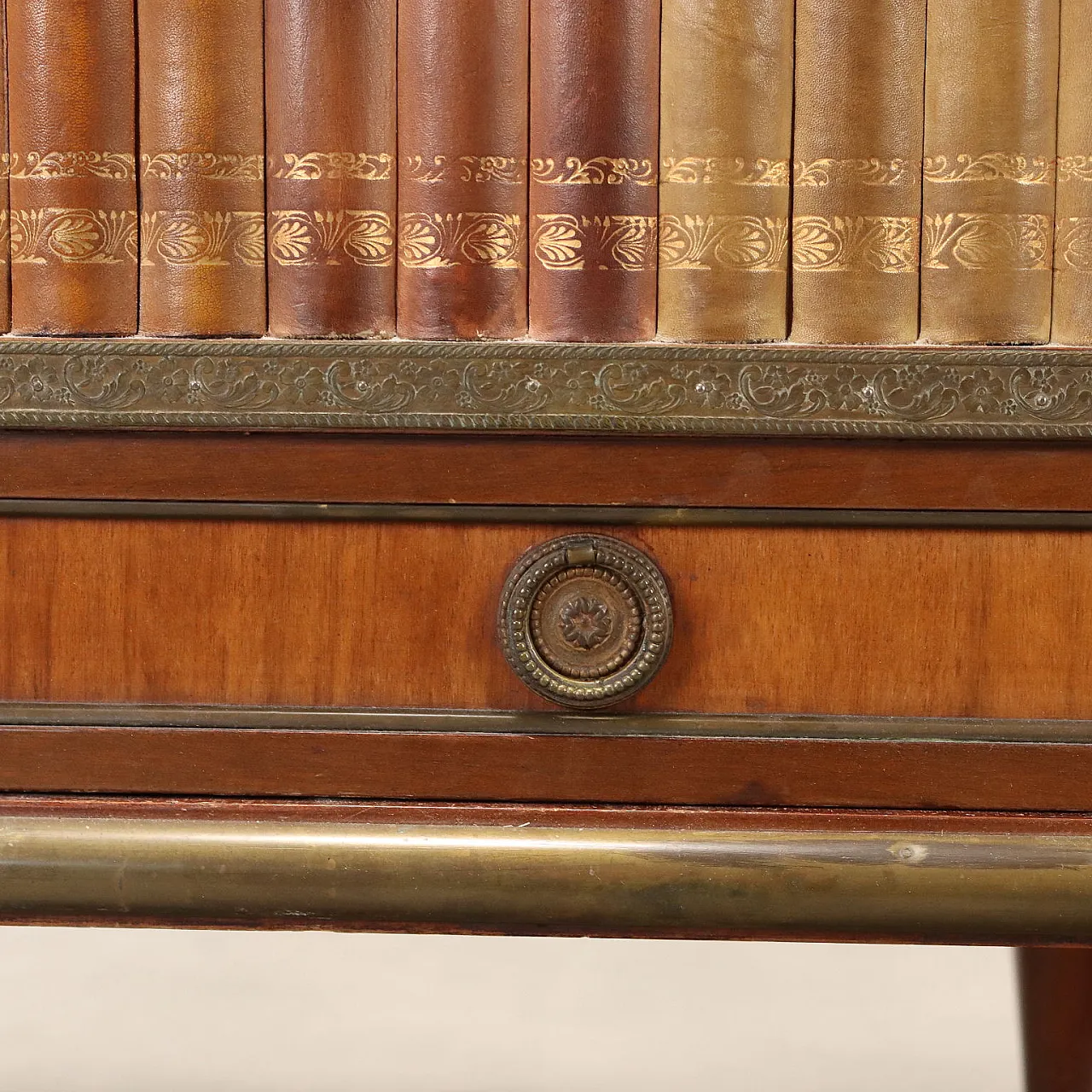 Mahogany bar cabinet with faux book doors, 20th century 6