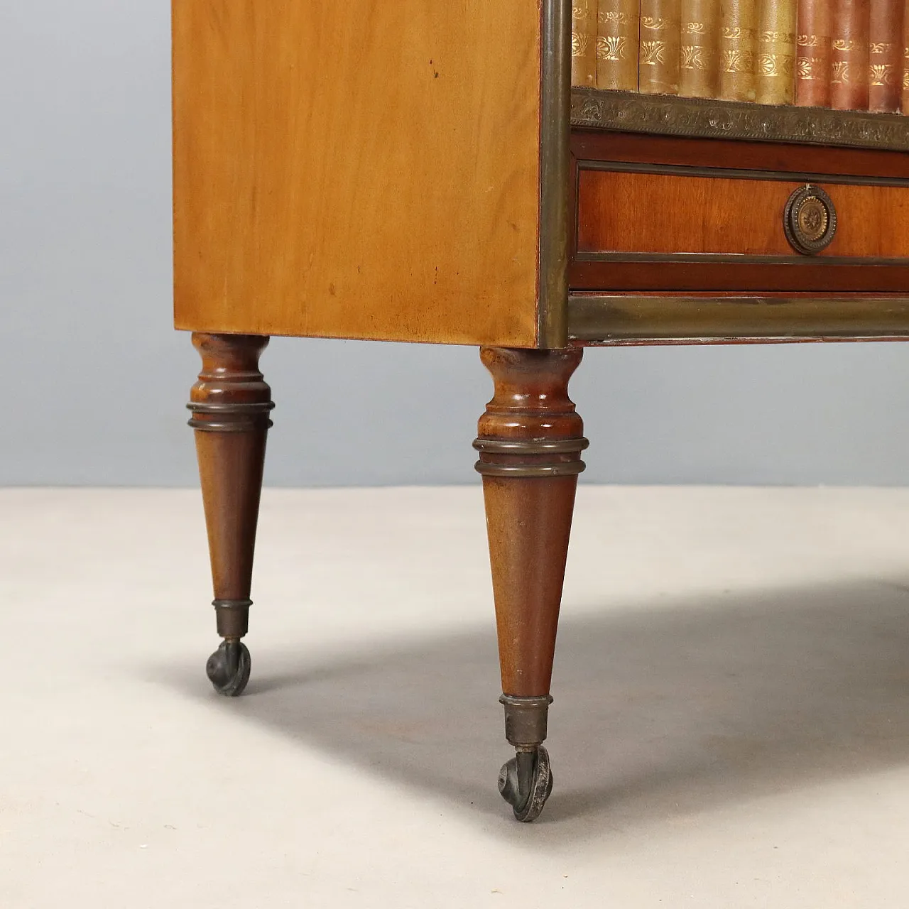 Mahogany bar cabinet with faux book doors, 20th century 7