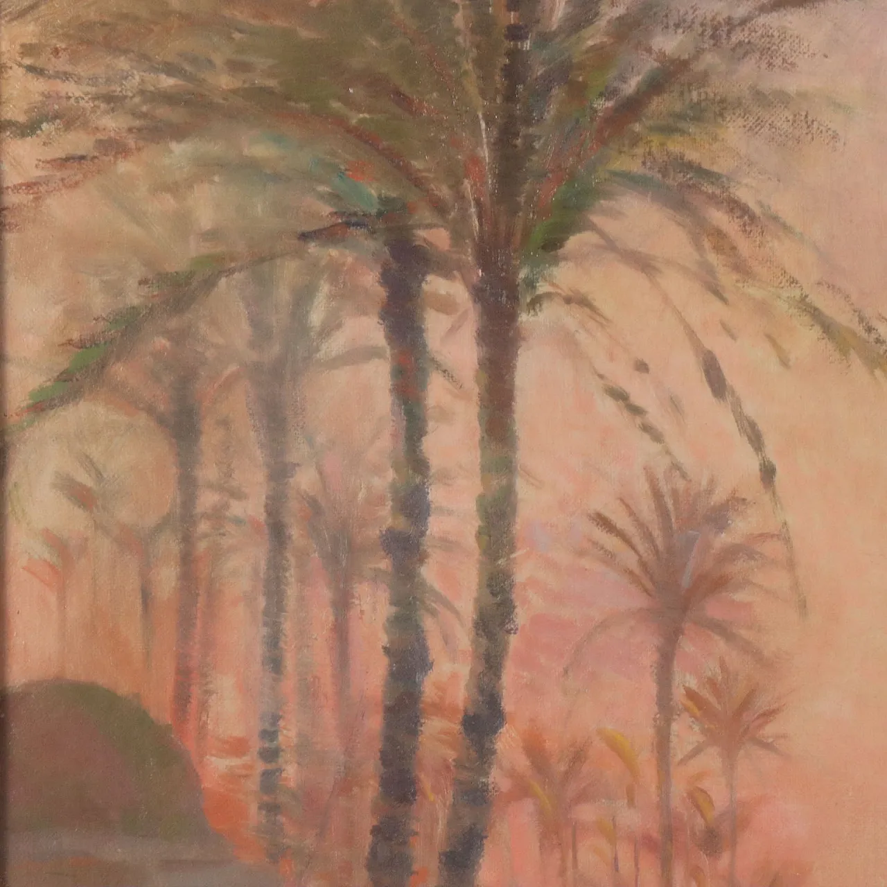 Landscape with Pyramids and Figures, oil on canvas, 19th century 6
