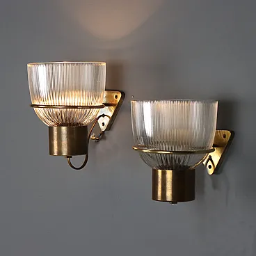 Pair of wall lamps in the style of Ignazio Gardella, mid-20th century