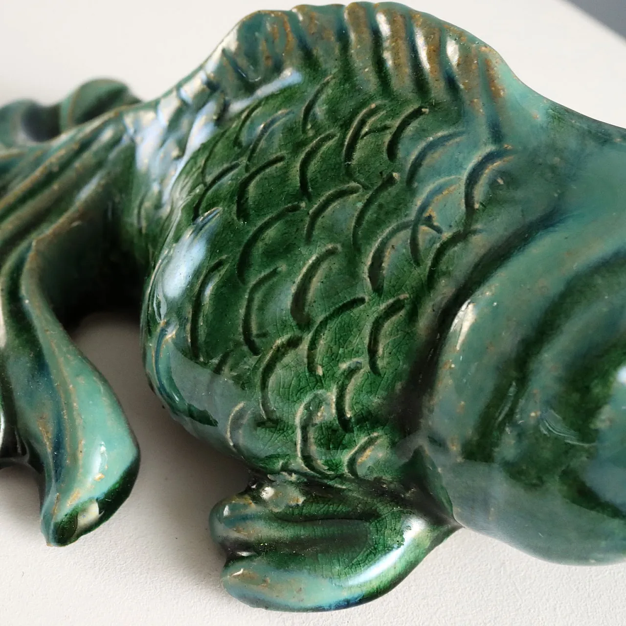 Pair of Carp Koi Fish in glazed ceramic, 20th century 6