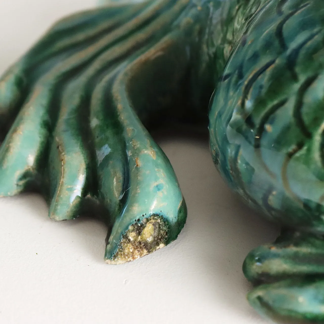 Pair of Carp Koi Fish in glazed ceramic, 20th century 7