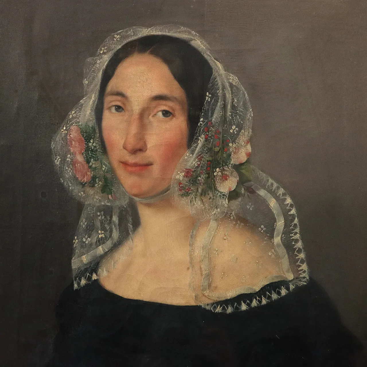 Portrait of a Young Woman, oil on canvas, 19th century 3