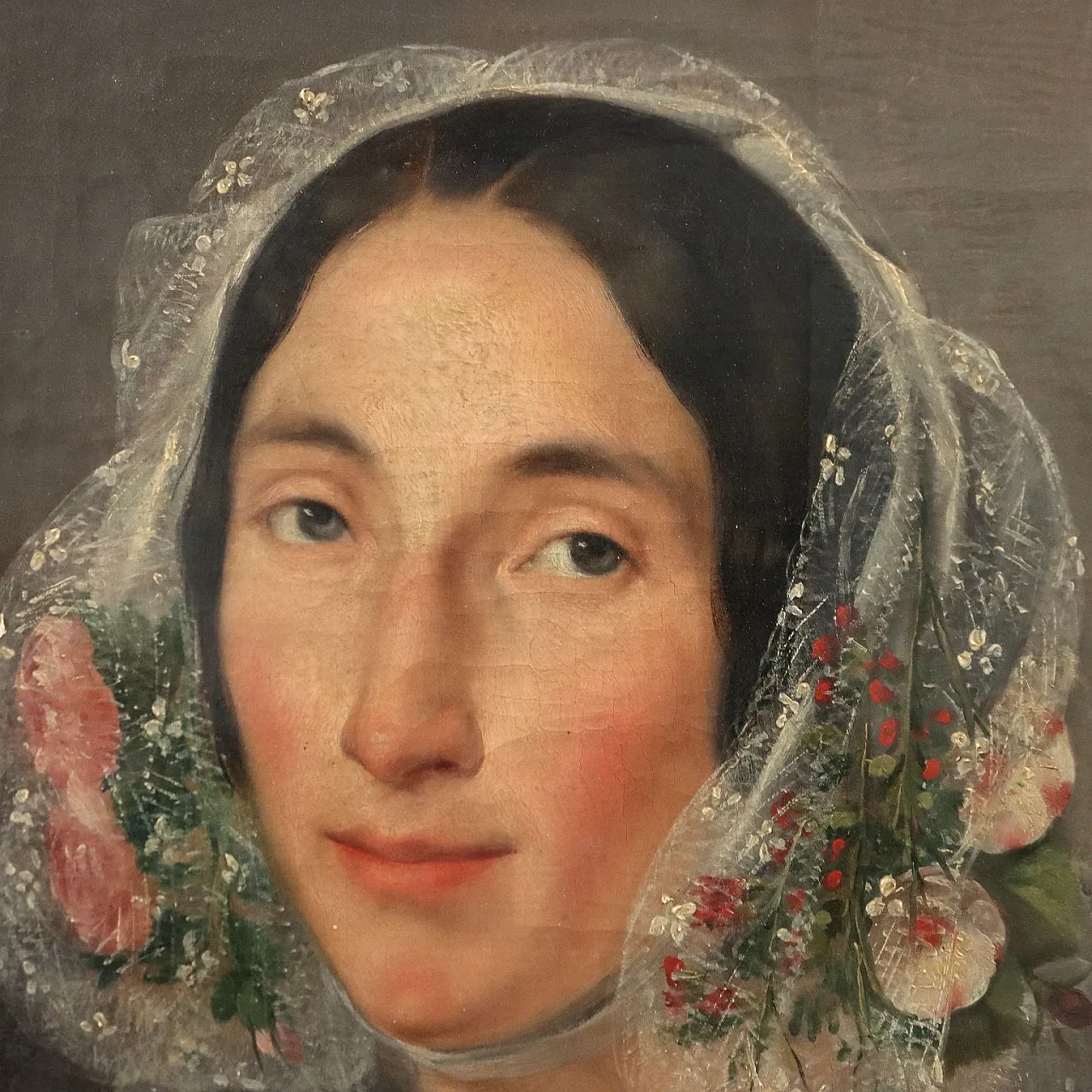 Portrait of a Young Woman, oil on canvas, 19th century 4