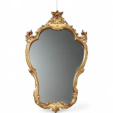 Baroque style mirror in carved wood, 20th century