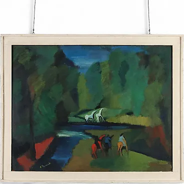 Painting by Gian Rodolfo D'Accardi, oil on canvas, 1950s