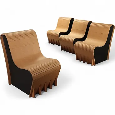 4 Cardboard armchairs, 2000s