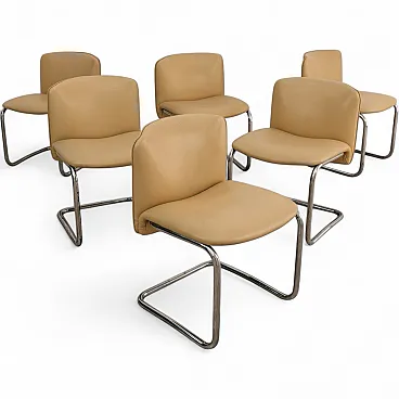 Set of 6 1970s Bauhaus Design Armchairs Vintage Modern Antiques