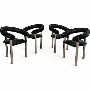 Dining Set of 4 Armchairs, 70s Design, Vintage, Modern