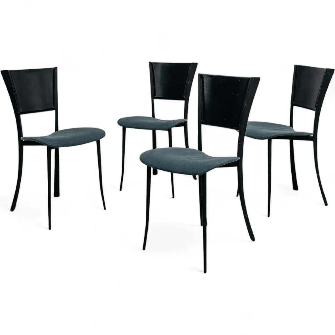 Dining Set 4 Chairs Design Made In Italy 1980s Postmodern Modern 11