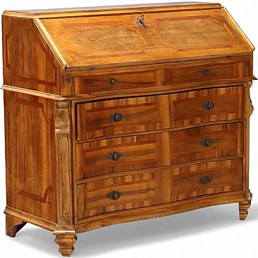 Walnut style drop-leaf cabinet with cherry trim, early 20th century