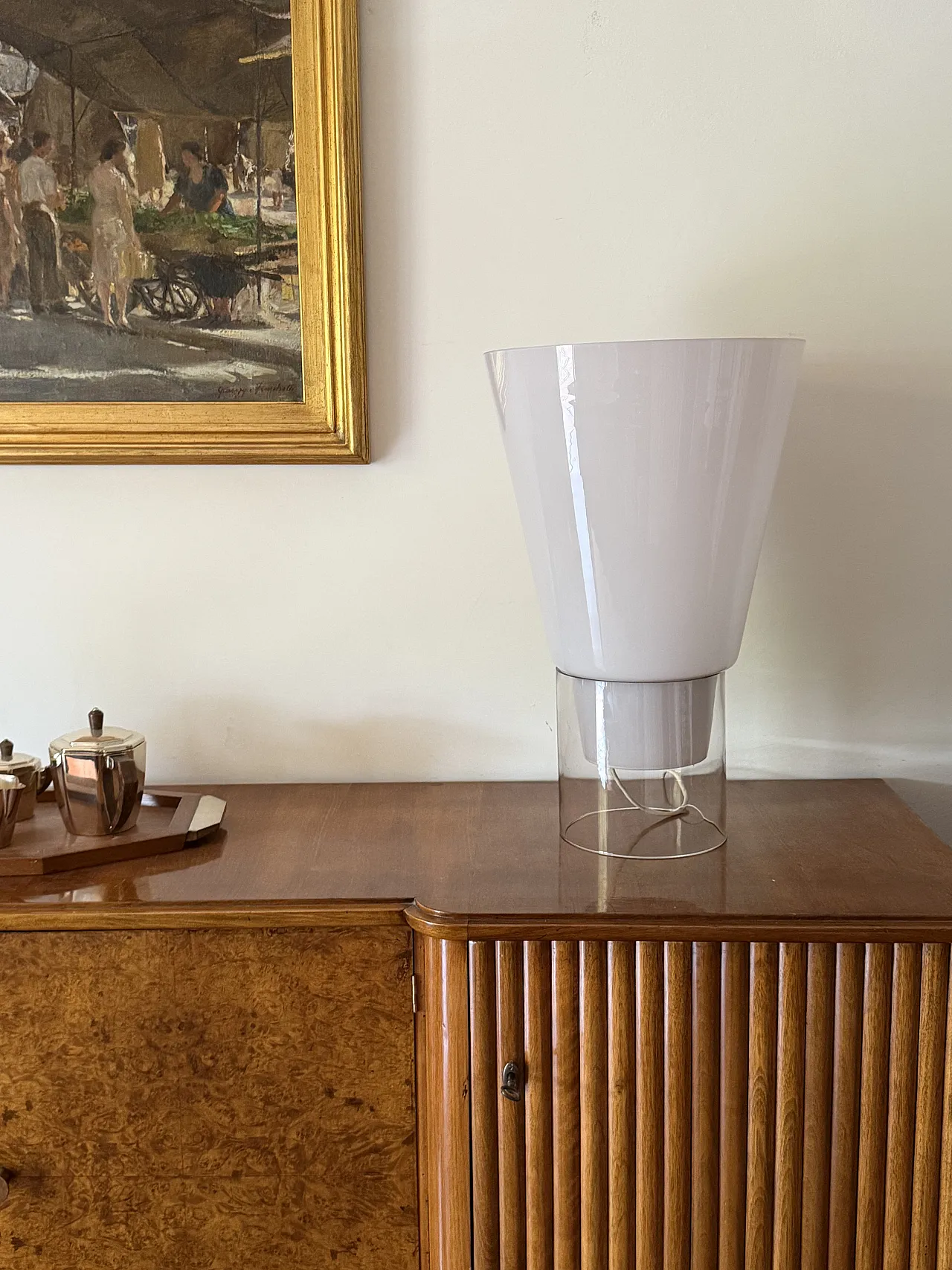 Monumental glass floor/table lamp, Selenova Italia, 1970 6