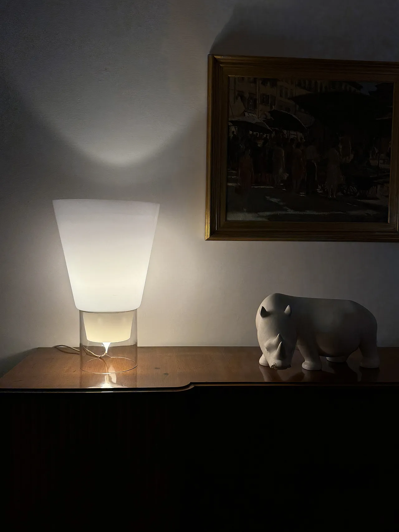 Monumental glass floor/table lamp, Selenova Italia, 1970 8