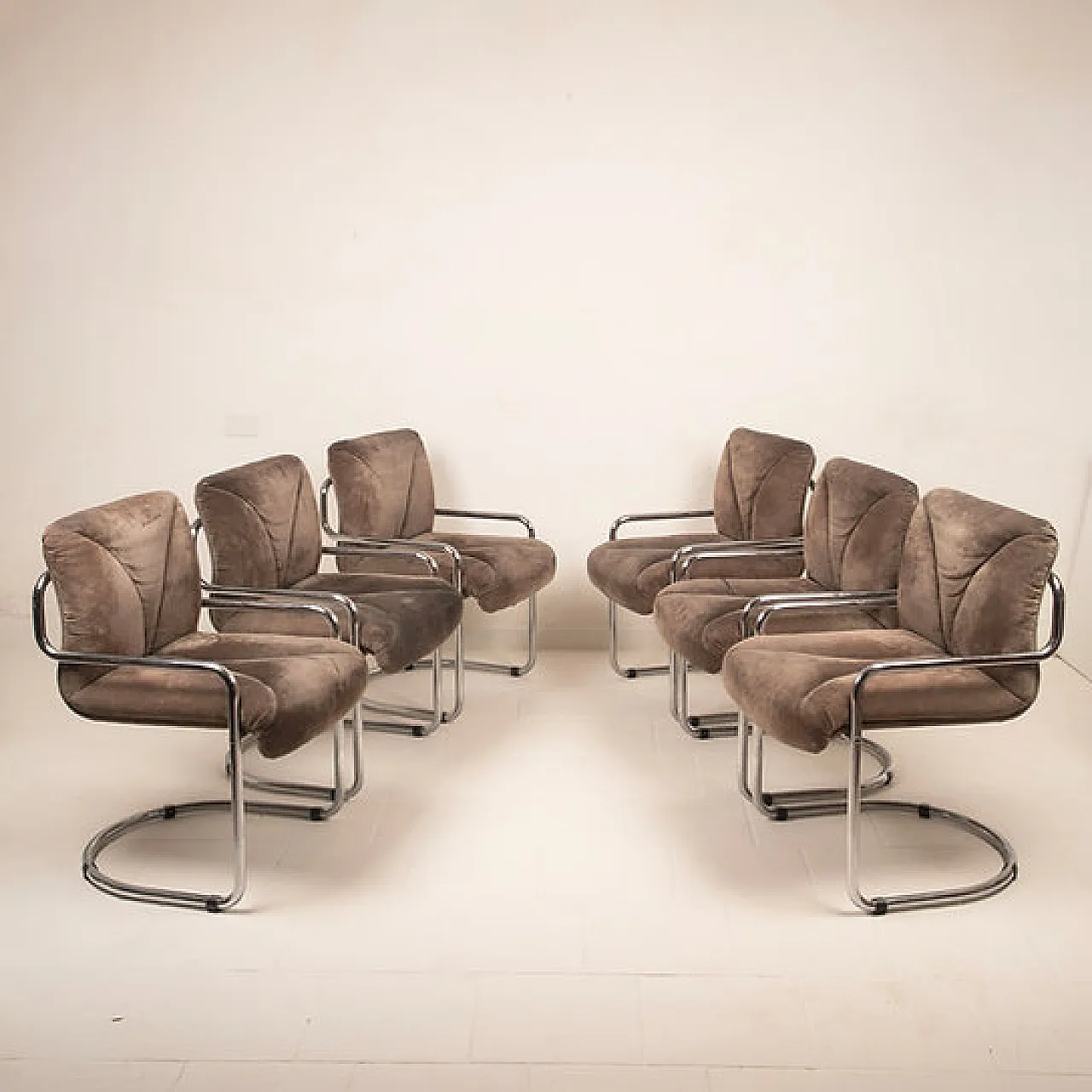 6 Astro armchairs by Guido Faleschini for i4 Mariani, 1970s 5