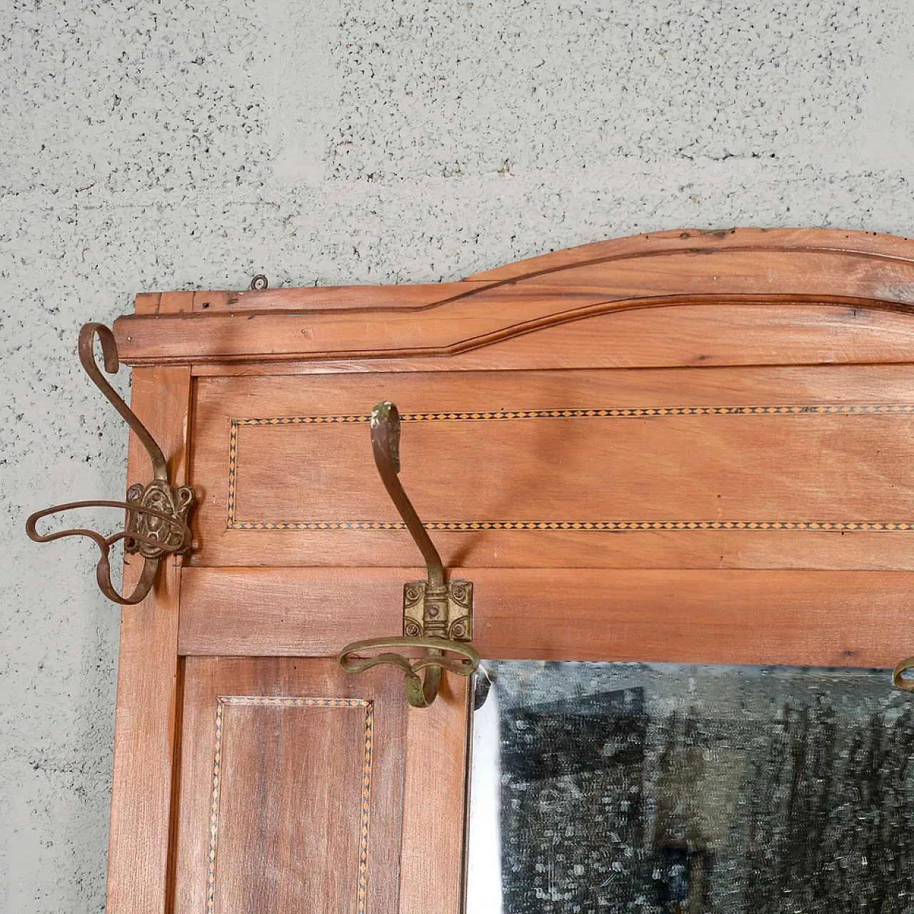 Entryway coat rack with mirror, early 20th century 5