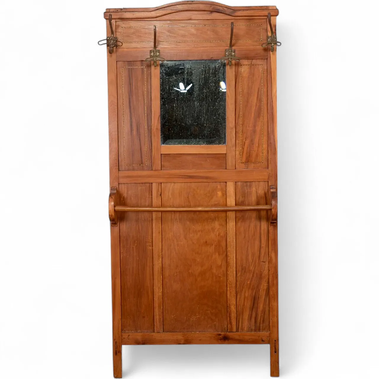 Entryway coat rack with mirror, early 20th century 7