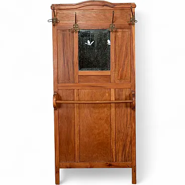 Entryway coat rack with mirror, early 20th century