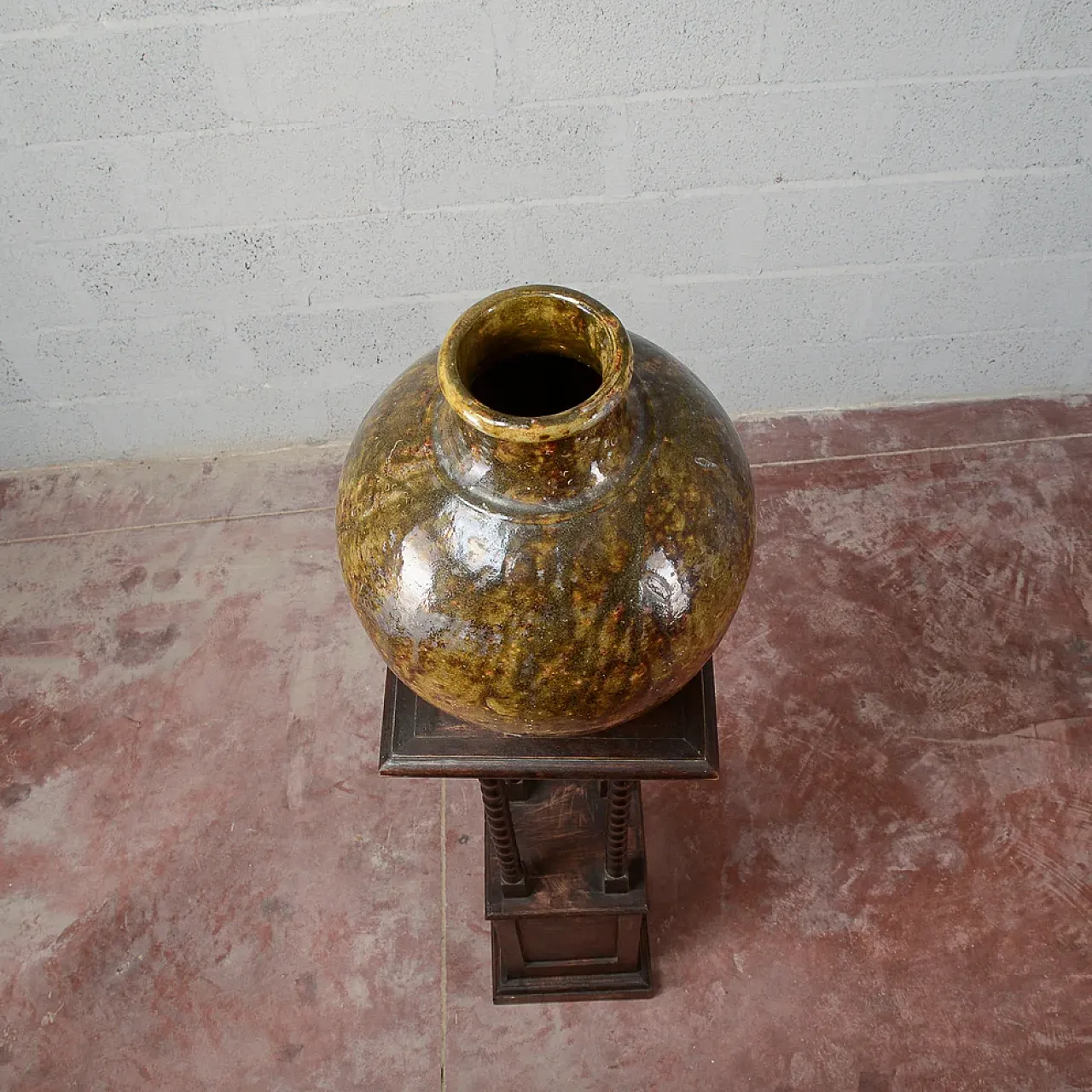 Glazed terracotta amphora, early 20th century 2