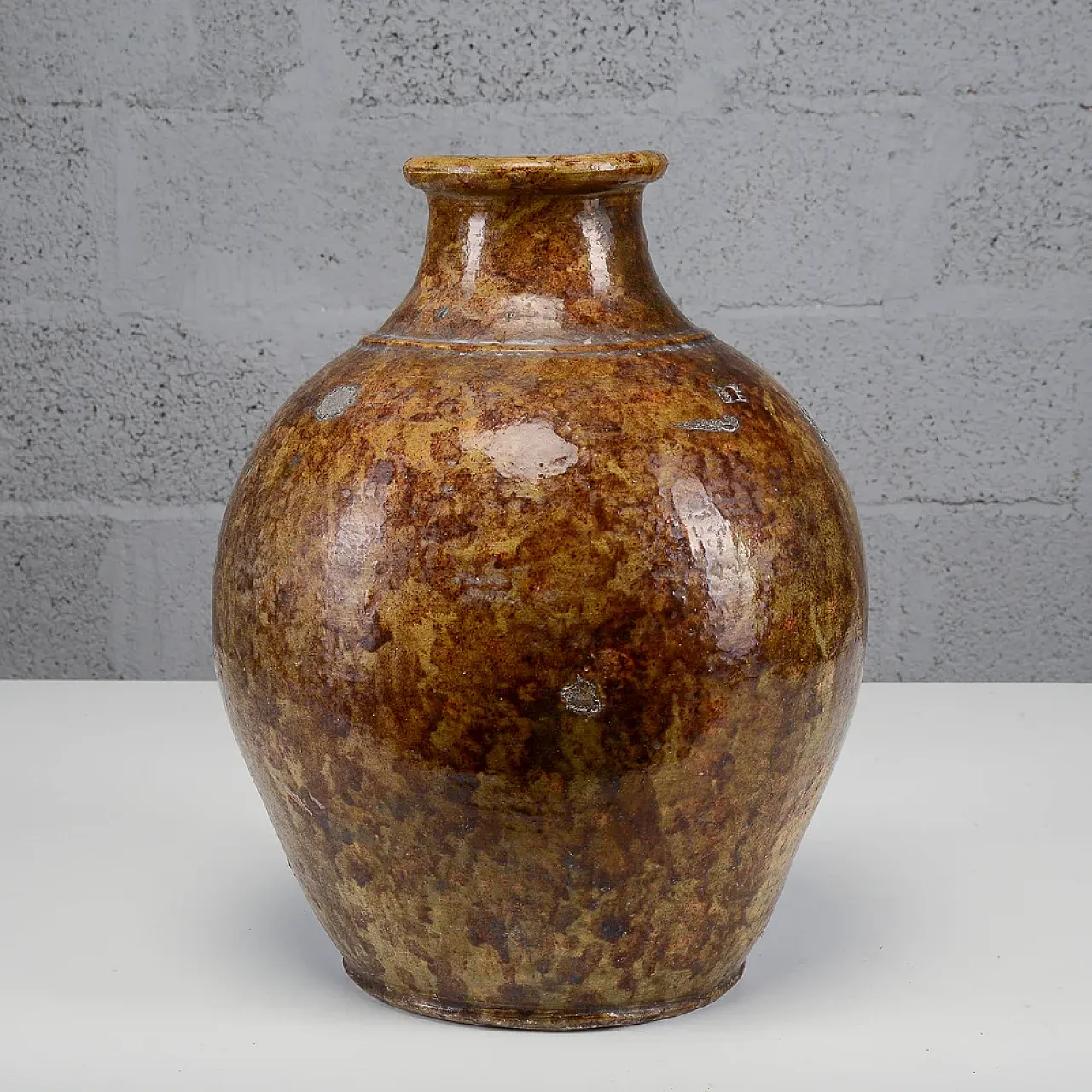 Glazed terracotta amphora, early 20th century 3