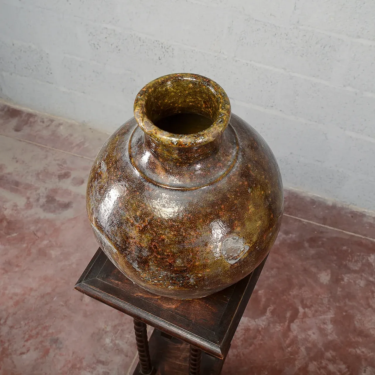 Glazed terracotta amphora, early 20th century 2