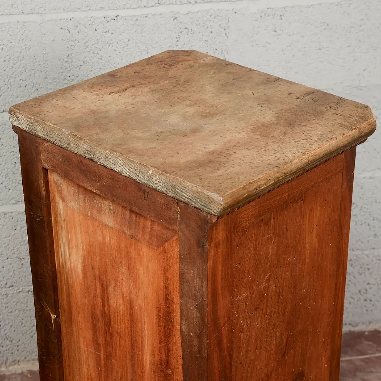 Coppia comodini in abete con piano in marmo, '800 9