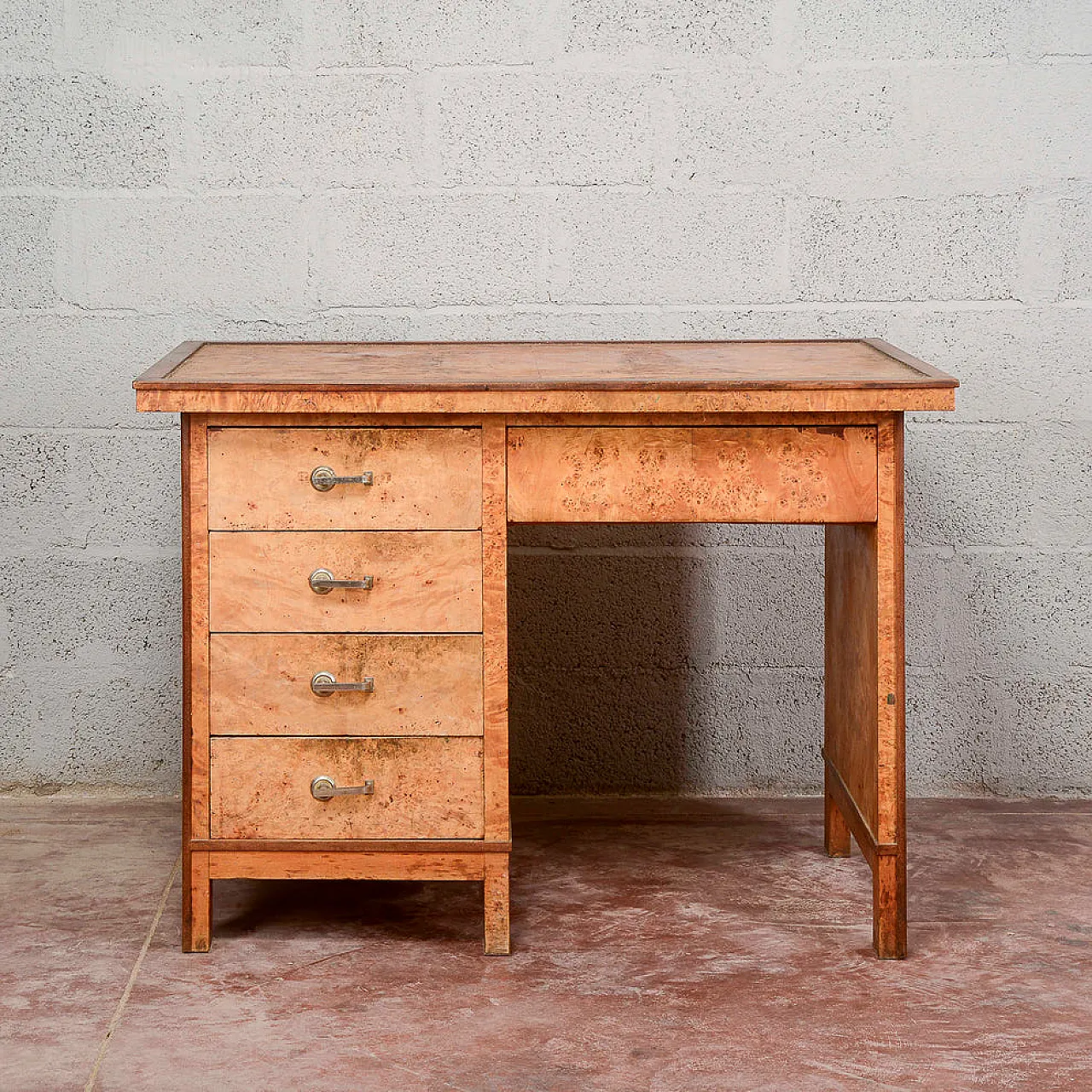 Art Deco walnut burl desk, 1930s 1