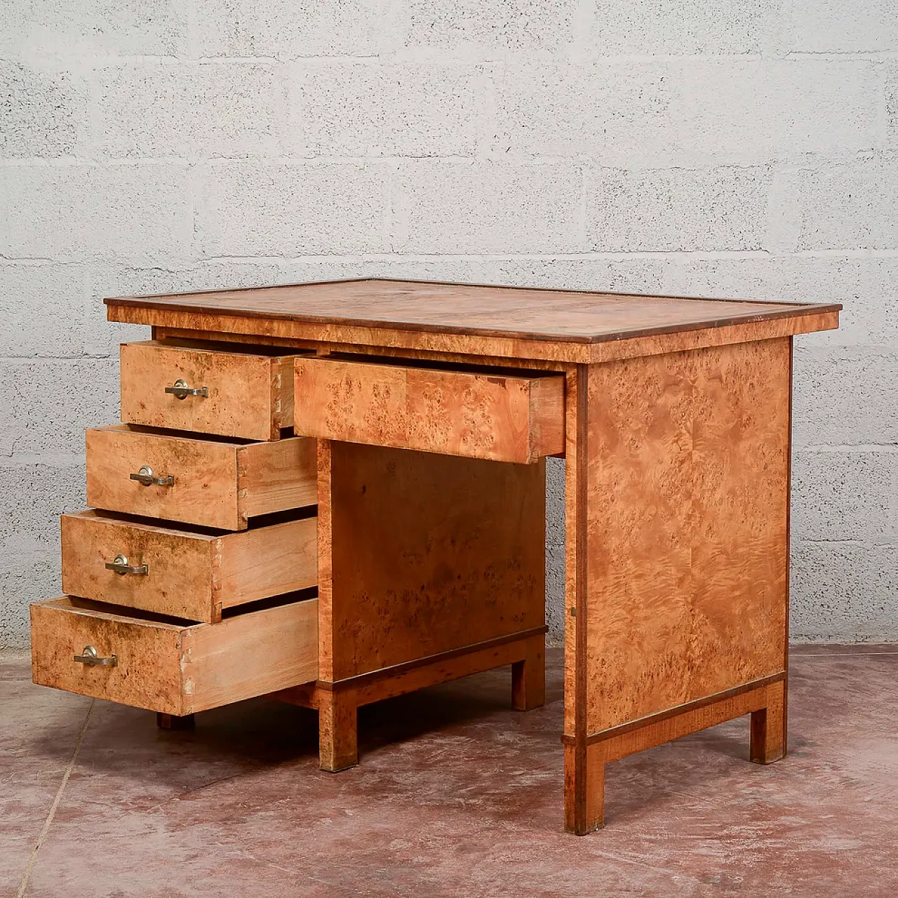 Art Deco walnut burl desk, 1930s 3