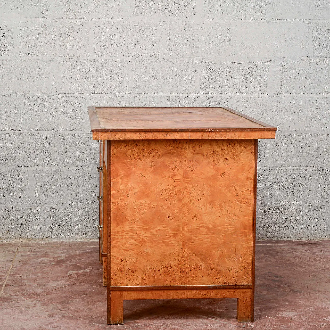 Art Deco walnut burl desk, 1930s 8