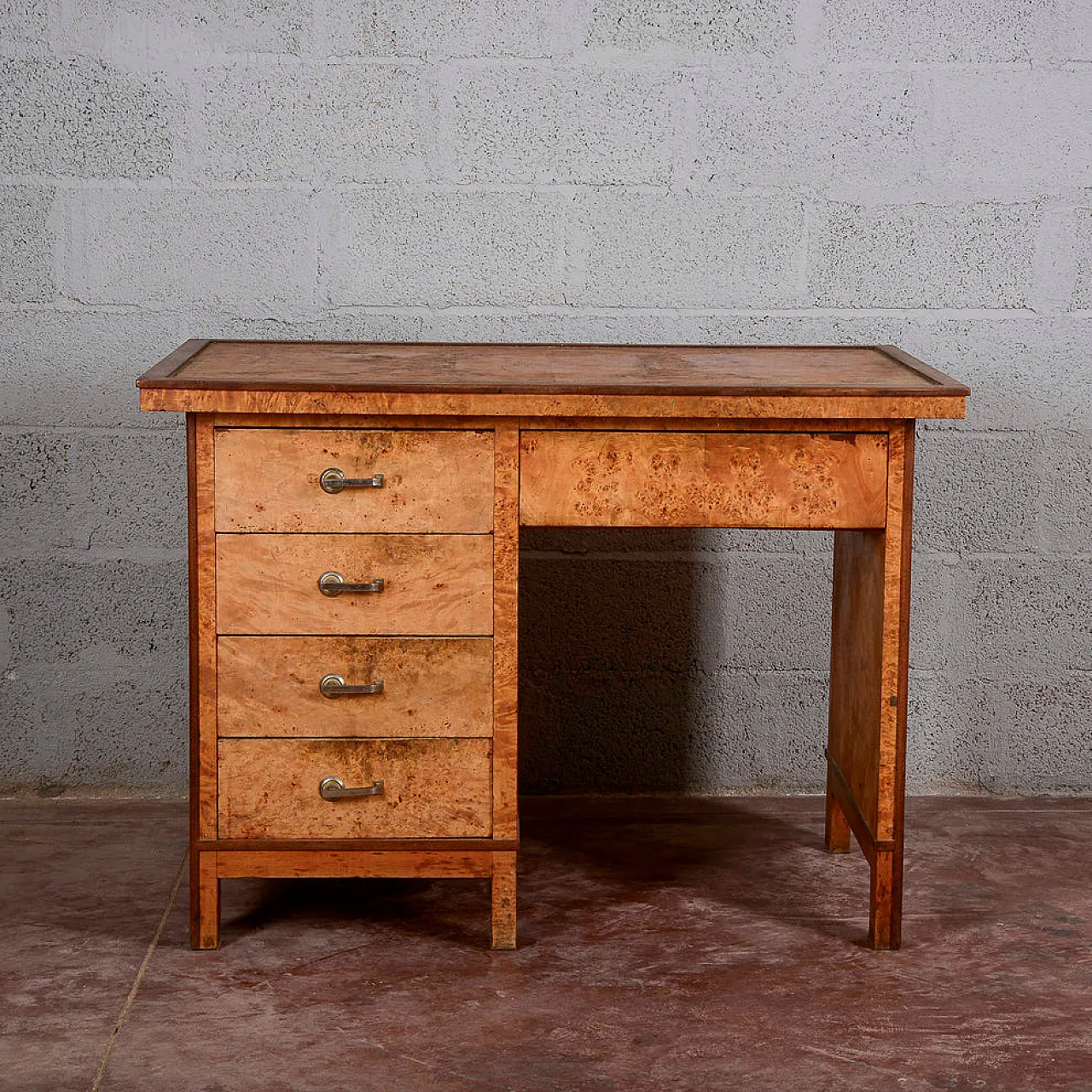 Art Deco walnut burl desk, 1930s 10