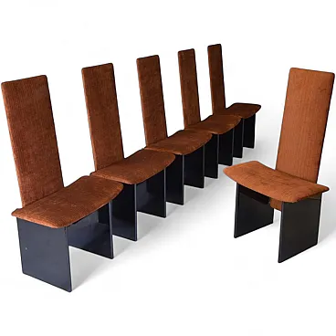 6 Rennie Rust Corduroy chairs by Kazuhide Takahama for Gavina, 1970s