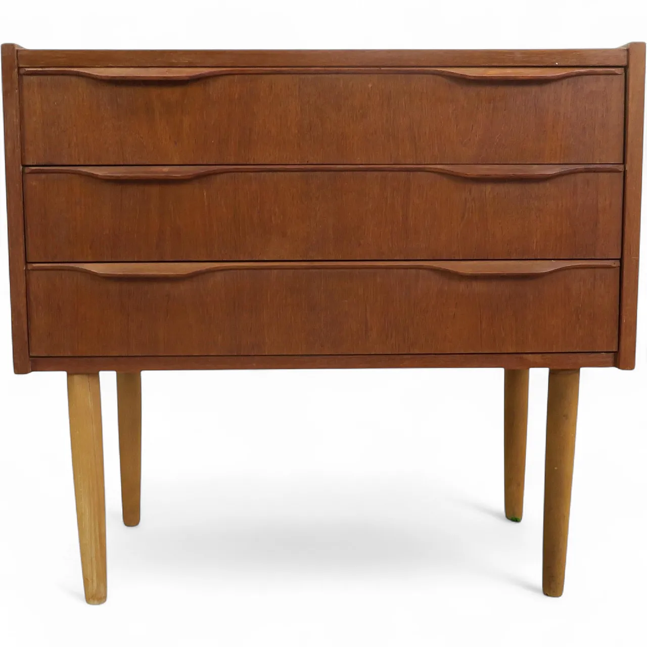 Teak nightstand with three drawers, 1960s 8
