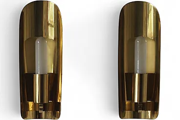 Pair of Mid-Century Modern brass wall sconces, 1960s
