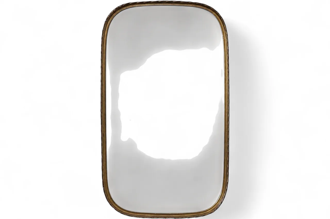 Specchio da parete in ottone, anni '50 7