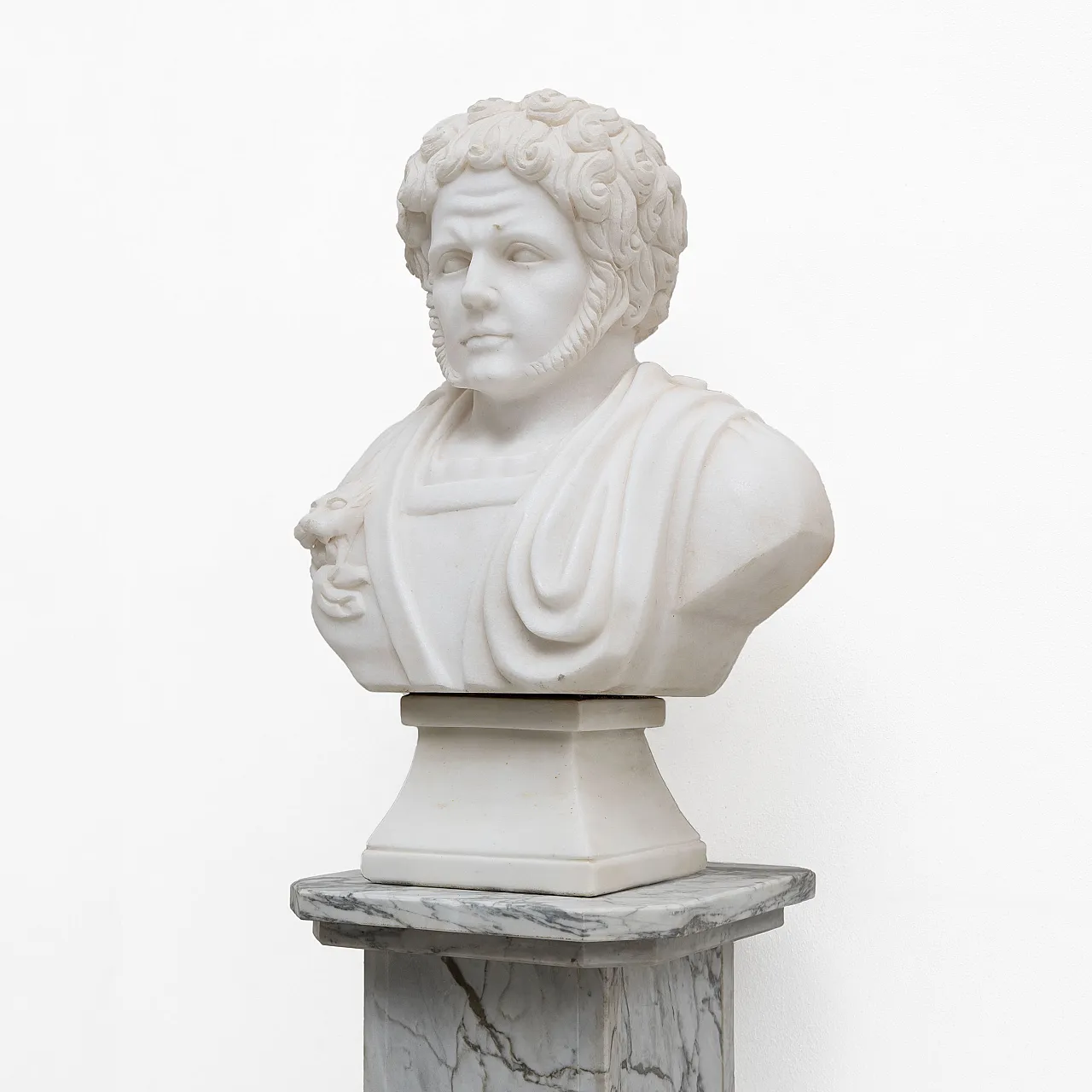 White marble bust of a Roman emperor, 20th century 1