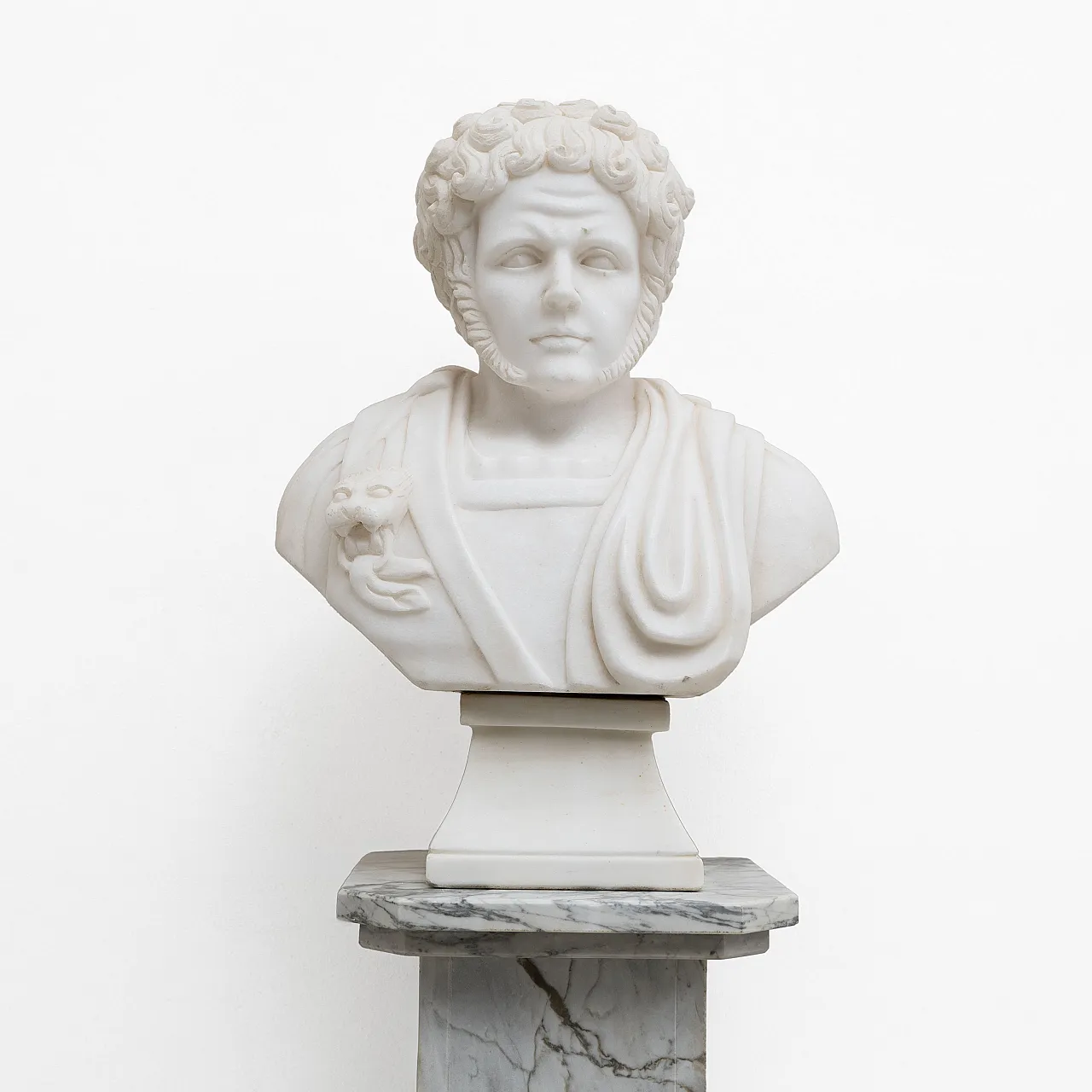 White marble bust of a Roman emperor, 20th century 2
