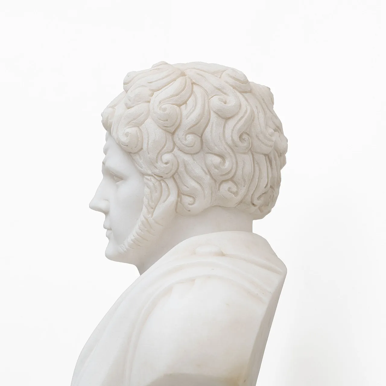 White marble bust of a Roman emperor, 20th century 5