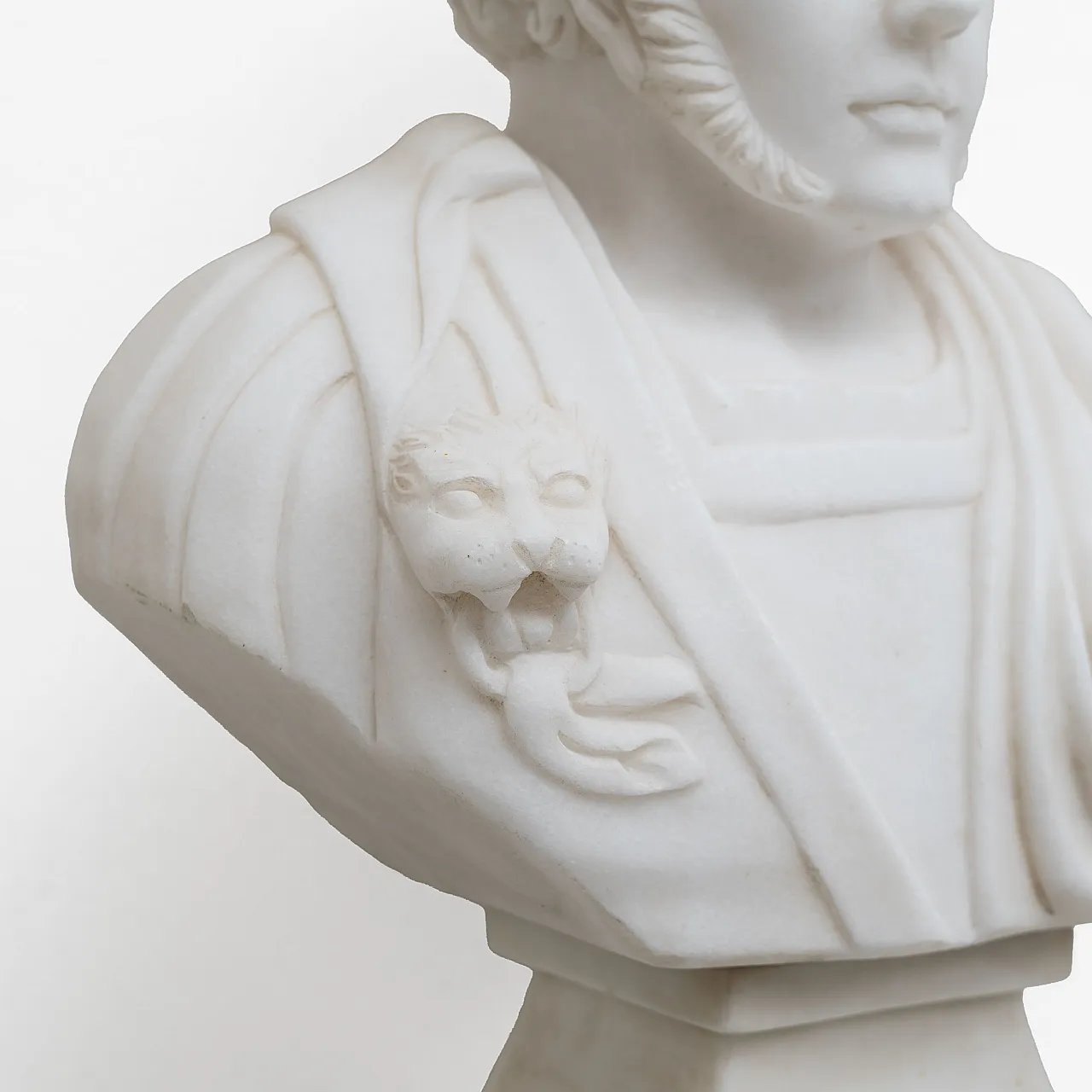 White marble bust of a Roman emperor, 20th century 6