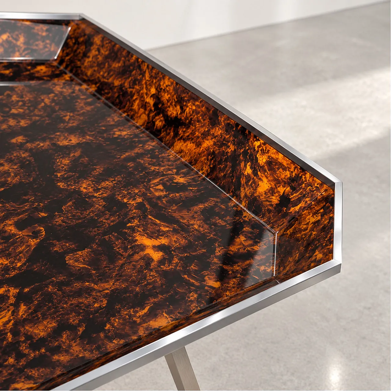 Tavolino pieghevole in lucite by Willy Rizzo, Italia, anni ’70 1