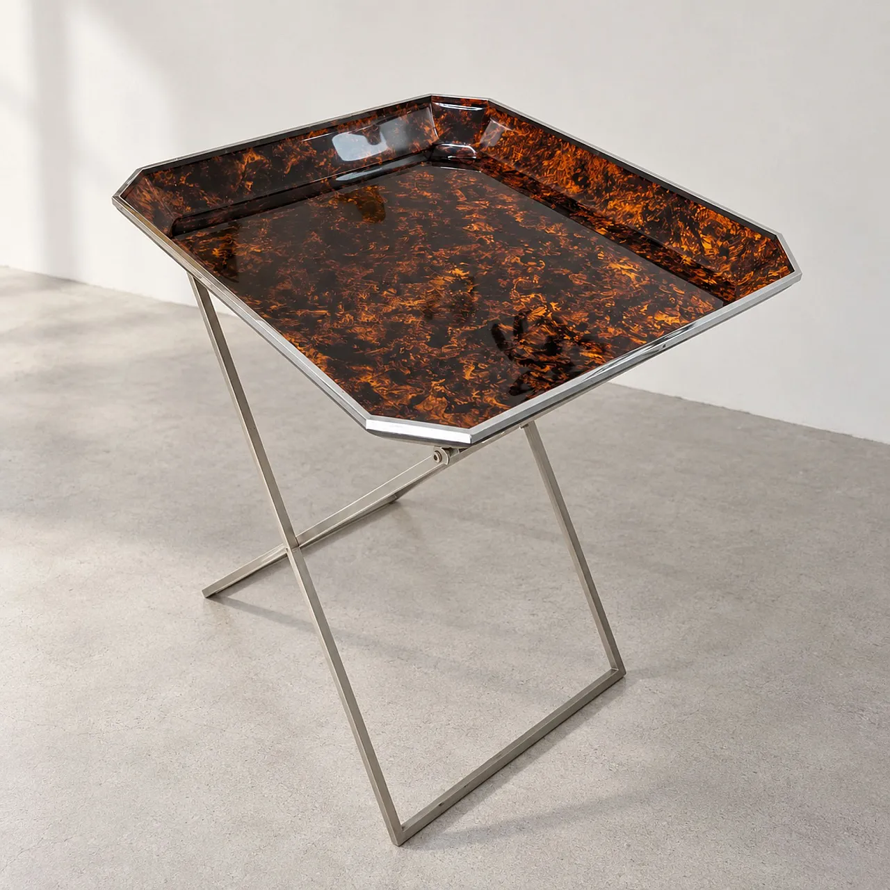 Tavolino pieghevole in lucite by Willy Rizzo, Italia, anni ’70 4